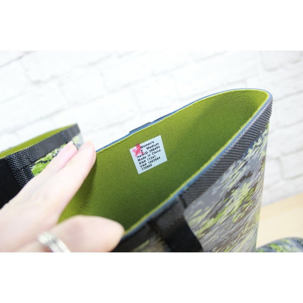 LL Bean Wellie Mariner Blue Camouflage WP Knee High Rain Boots Size 7 M - Picture 7 of 9